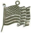 United States Flag Sterling Silver Charm Pendant