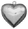 Half Puff Heart Charm Sterling Silver Pendant