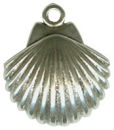 Scalloped Seashell Small 3D Sterling Silver Charm Pendant