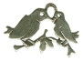 Birds Kissing Sterling Silver Charm Pendant