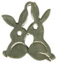 Rabbit Bunny Sterling Silver Charm Pendant