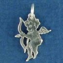 Cupid the Cherubim Angel of Love with Bow and Arrow Sterling Silver Charm Pendant