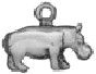 Hippopotamus 3D Sterling Silver Charm Pendant