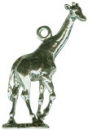 Giraffe Charm 3D Sterling Silver Pendant