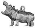 Hippopotamus Medium 3D Sterling Silver Charm Pendant