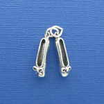 Ballerina Slippers 3D Sterling Silver Charm Pendant