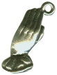 Religious Christian Praying Hands 3D Sterling Silver Charm Pendant