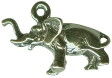 Elephant Small 3D Sterling Silver Charm Pendant