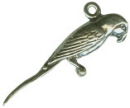 Bird: Parrot 3D Sterling Silver Charm Pendant