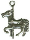 Carousel Horse 3D Sterling Silver Charm Pendant