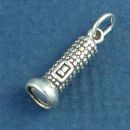 Flashlight 3D Sterling Silver Household Hand Tool Charm Pendant