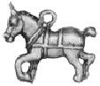 Horse Trotting 3D Sterling Silver Charm Pendant