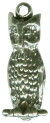 Bird: Owl 3D Sterling Silver Charm Pendant