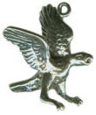 Bird: Falcon Swooping 3D Sterling Silver Charm Pendant
