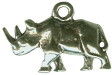 Rhinoceros Small 3D Sterling Silver Charm Pendant