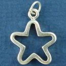 Star Cutout Design Sterling Silver Charm Pendant can be use as the Circle Half of Toggle