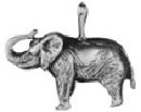 Elephant Large 3D Sterling Silver Charm Pendant