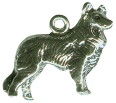 Dog, Collie 3D Sterling Silver Charm Pendant