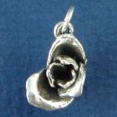 Flower: Rose Bud 3D Sterling Silver Charm Pendant