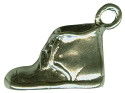 Baby Shoe Charm Large 3D Sterling Silver Pendant