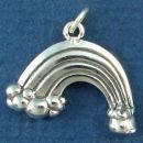Lucky Leprechaun's Pot of Gold at the End of a Rainbow Sterling Silver Charm Pendant