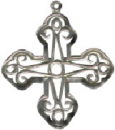 Cross with Filigree Design Sterling Silver Charm Pendant