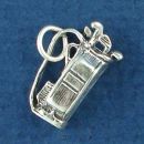 Golf Bag and Clubs Small 3D Sterling Silver Charm Pendant