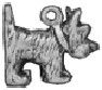 Dog, Terrier 3D Sterling Silver Charm Pendant