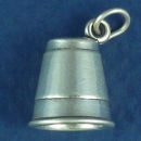 Sewing Thimble 3D Sterling Silver Charm Pendant