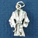Long Flowing Robe Sterling Silver 3D Grament Charm Pendant