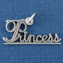 Princess Word Phrase Sterling Silver Charm Pendant