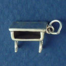 School Desk Old Country Furniture 3D Sterling Silver Charm Pendant