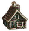 School House 3D Old Country Style Sterling Silver Charm Pendant