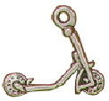 Scooter 3D Sterling Silver Charm Pendant