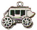 Cowboy: Stagecoach 3D Sterling Silver Charm Pendant