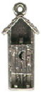 Western Cowboy Style Outhouse 3D Sterling Silver Charm Pendant