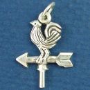 Weather Vane with Roster Sterling Silver Charm Pendant