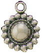 Round Western Design Small Sterling Silver Charm Pendant