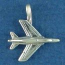 Airplane Charm Sterling Silver Pendant Military Jet 3D