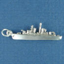 Military: Navel Destroyer 3D Sterling Silver Charm Pendant