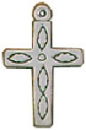 Cross with Southwest Pattern Sterling Silver Charm Pendant