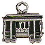 Cable Car San Francisco Style Small 3D Sterling Silver Charm Pendant