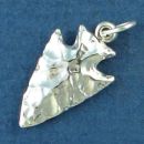 Indian Arrowhead 3D Sterling Silver Indian Charm Pendant