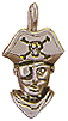 Pirate Head 3D Sterling Silver Charm Pendant