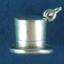 Top Hat 3D Sterling Silver Charm Pendant