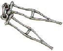 Crutches 3D Sterling Silver Charm Pendant