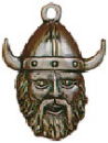 Viking Head Sterling Silver Charm Pendant