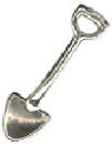 Shovel 3D Tool Sterling Silver Charm Pendant for Charm Bracelet