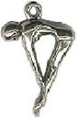 Diver Female 3D Sterling Silver Charm Pendant