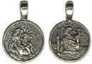 Religious Christian Saint Christopher and Saint Anthony Sterling Silver Charm Pendant